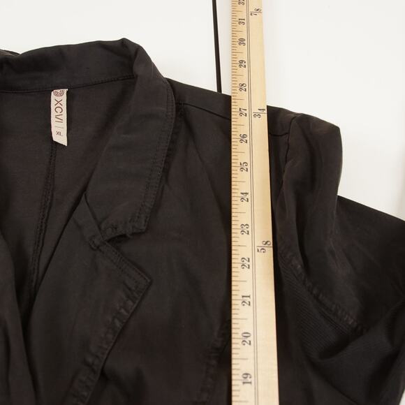 XCVI Black Long Sleeve Longline Lyocell Blend Soft Blazer Jacket Womens Sz XL - Picture 4 of 7